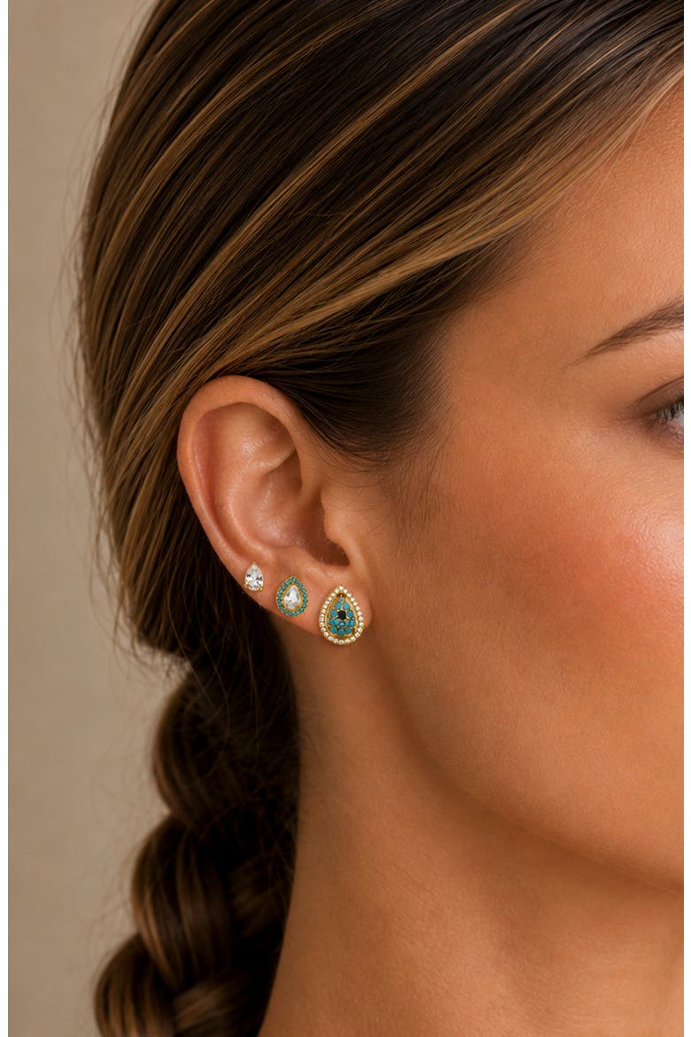 Oasis Set of 3 Drop Earrings, Alternate, color, GOLD