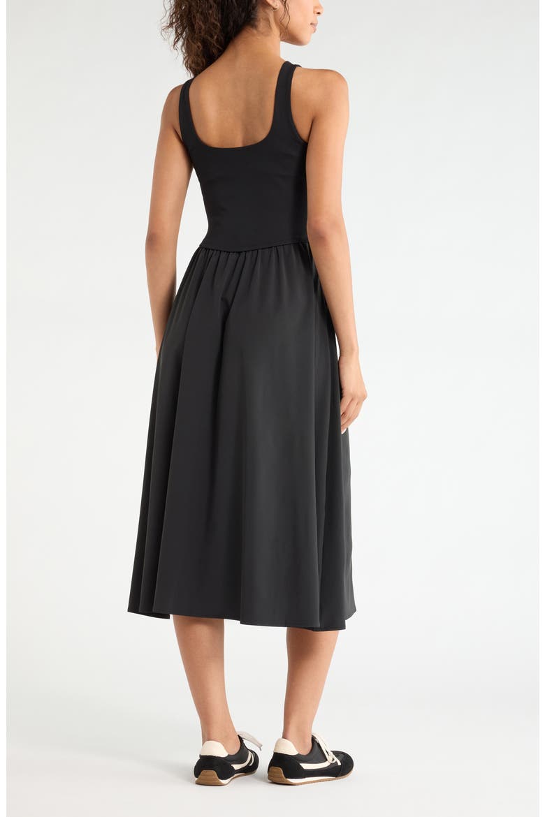 Effortless Sleeveless Midi Dress, Alternate, color, BLACK