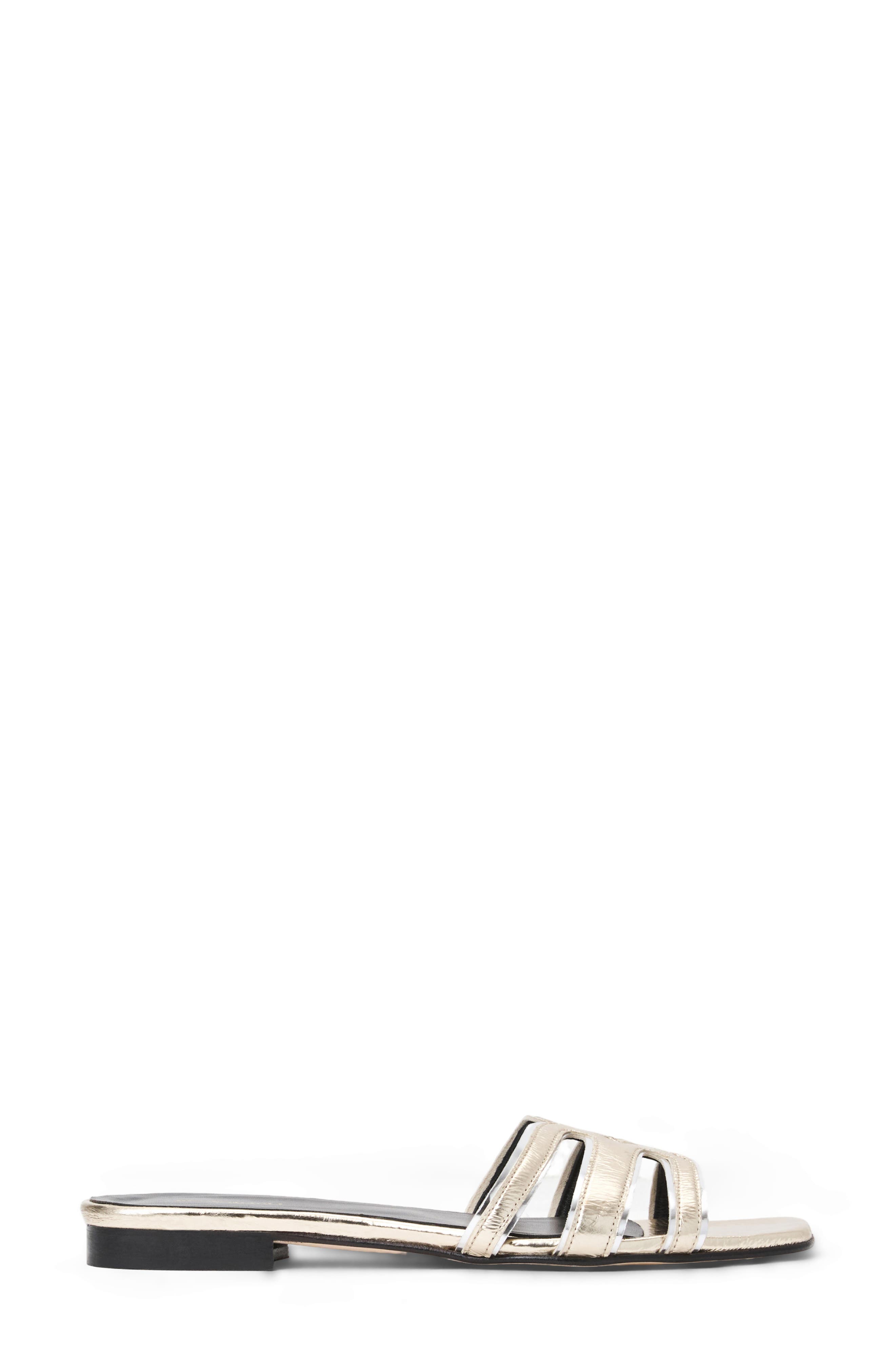Flore Slide Sandal, Alternate, color, PLATINO/ SILVER