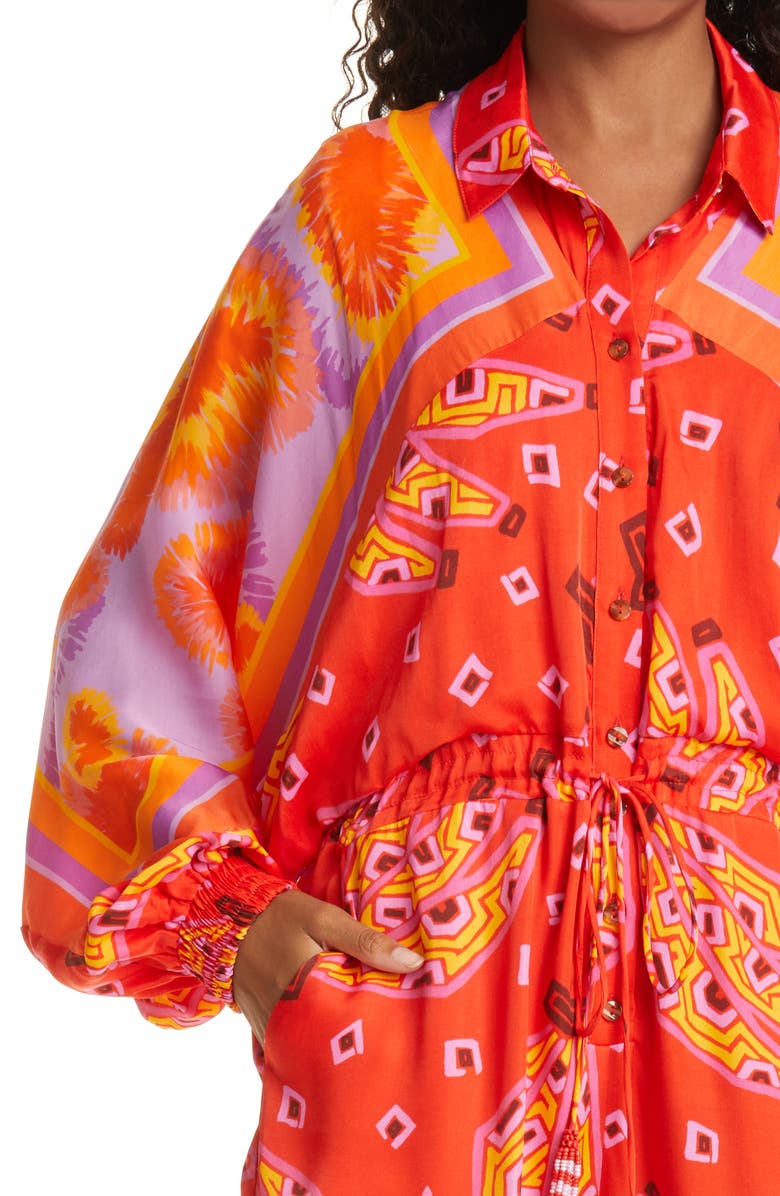 FARM Rio Red Tiki Bananas Romper, Alternate, color, 