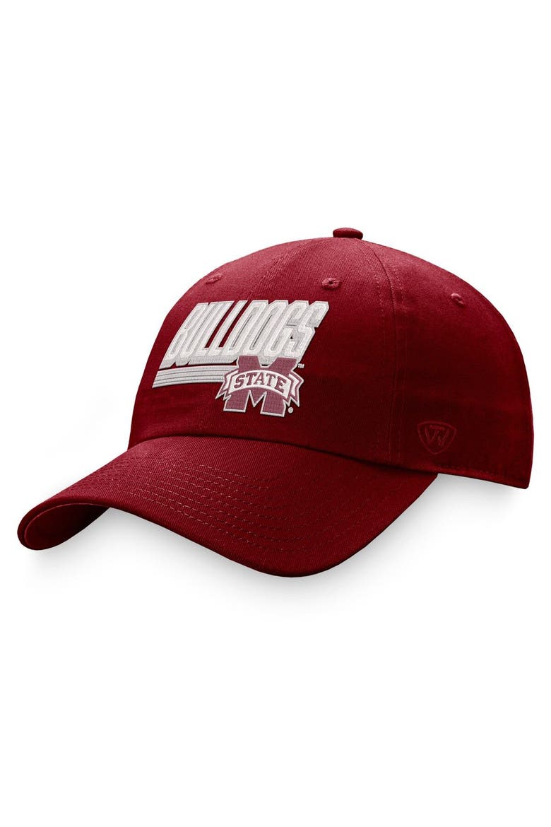 Men's Top of the World Maroon Mississippi State Bulldogs Slice Adjustable Hat, Main, color, Green