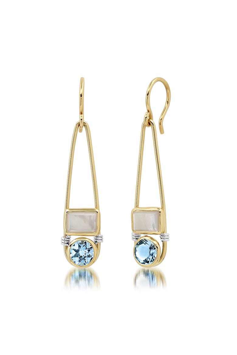 "Candy Rush" Double Gemstone Linear Earring, Main, color, Pastel Blue