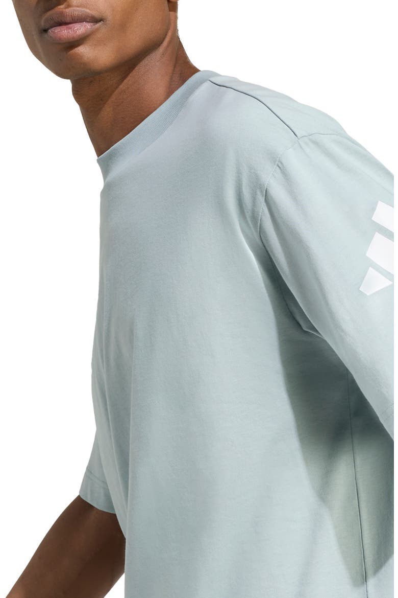 Essentials Loose Fit 3-Bar Logo T-Shirt, Alternate, color, WONDER SAGE/ WHITE