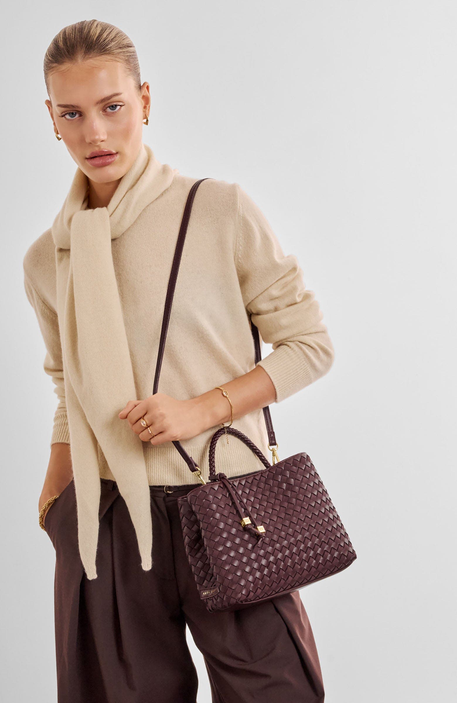 Nova Woven Texture Top Handle Bag, Alternate, color, Cherry Mixed