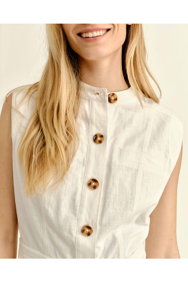 Rachel Linen Romper, Alternate, color, Bright White