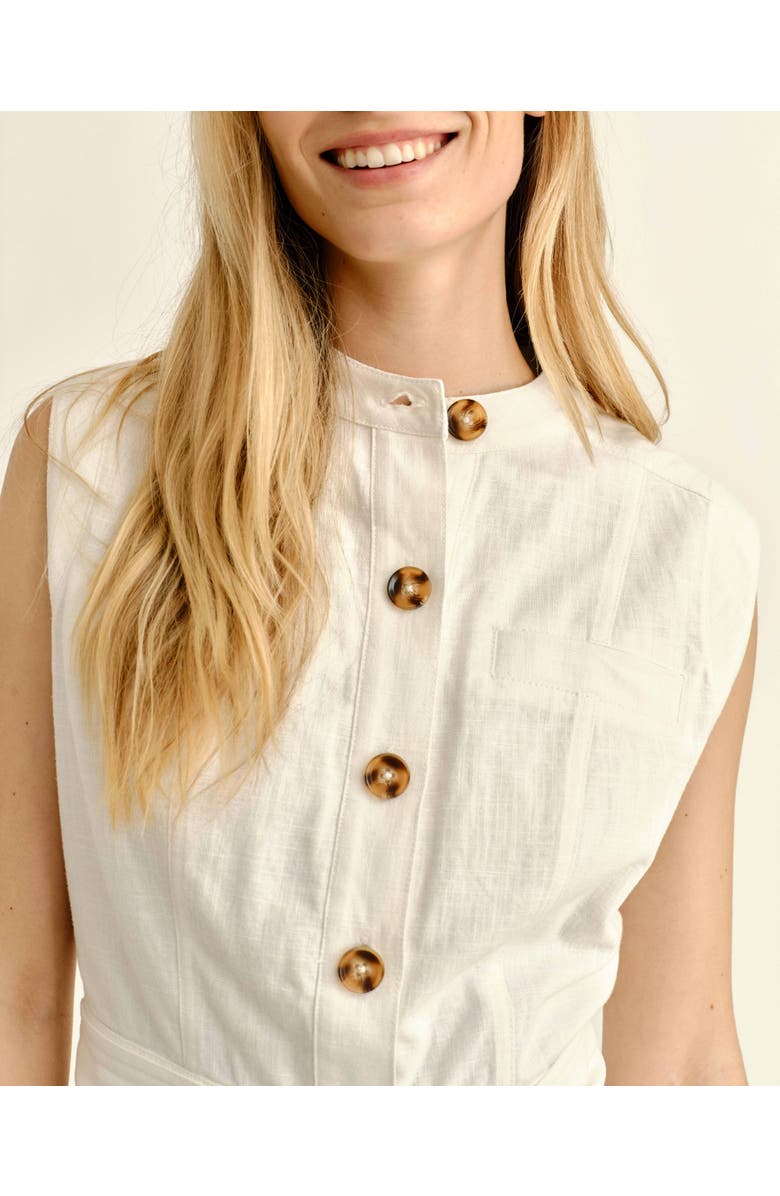 Cartolina Rachel Linen Romper, Alternate, color, Bright White