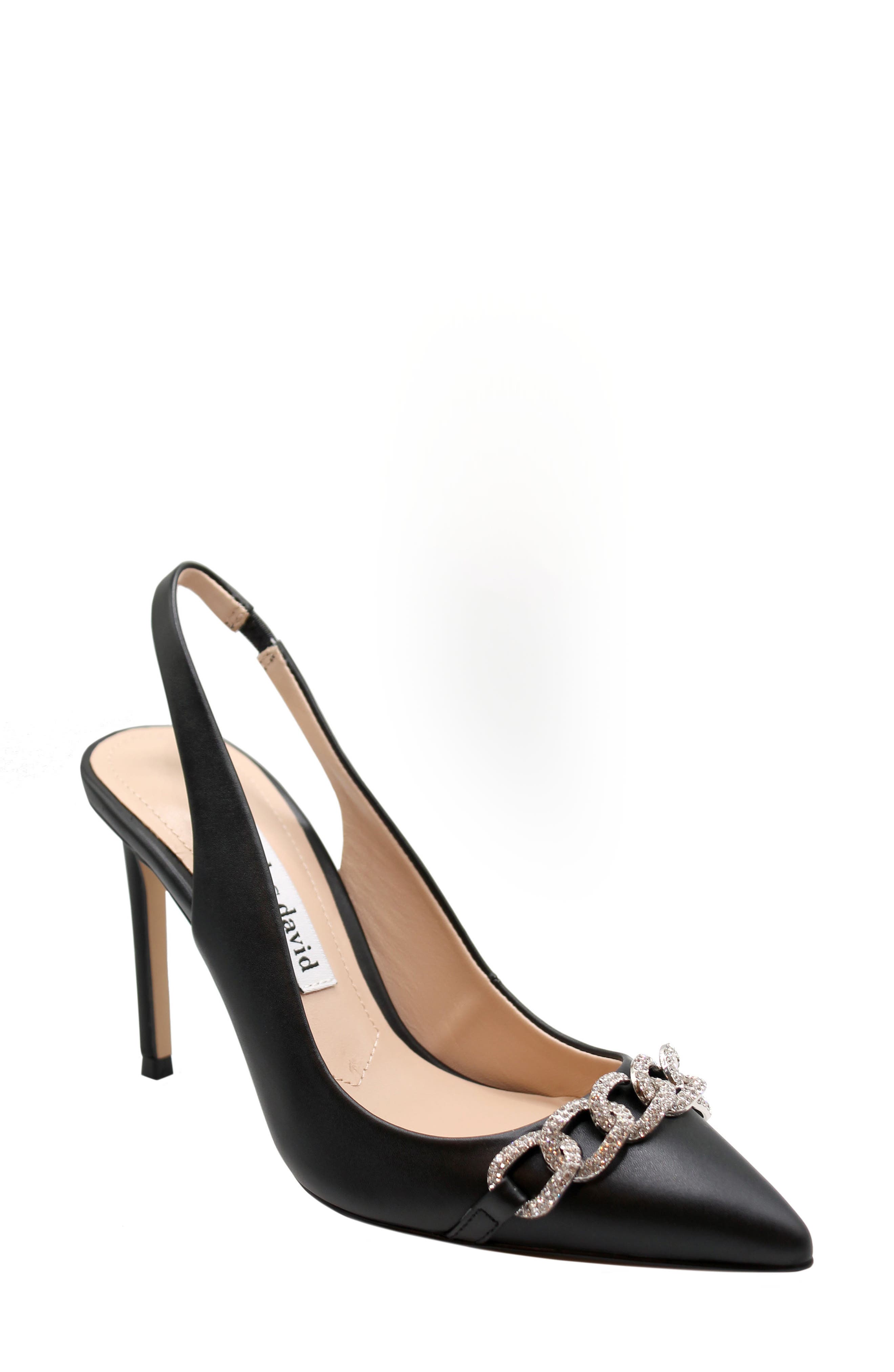 Charles David Reeling Slingback Pump, Main, color, Black Leather