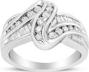 Haus of Brilliance 10K White Gold Ring 3/4 Ctw Diamond Bypass Ring