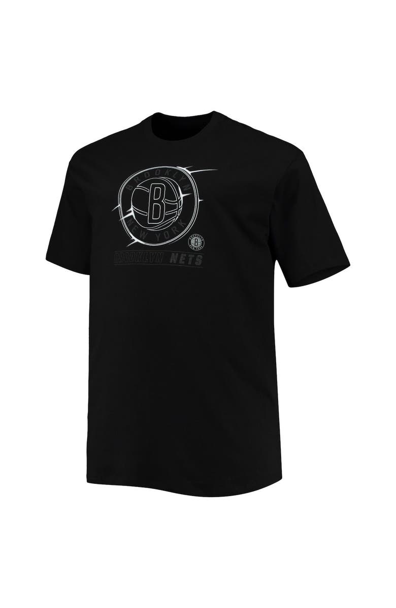 PROFILE Men's Black Brooklyn Nets Big & Tall Pop T-Shirt, Alternate, color, Black