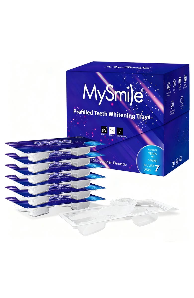 MySmile Prefilled Teeth Whitening Trays Kit, 12% Hydrogen Peroxide, Main, color, Purple