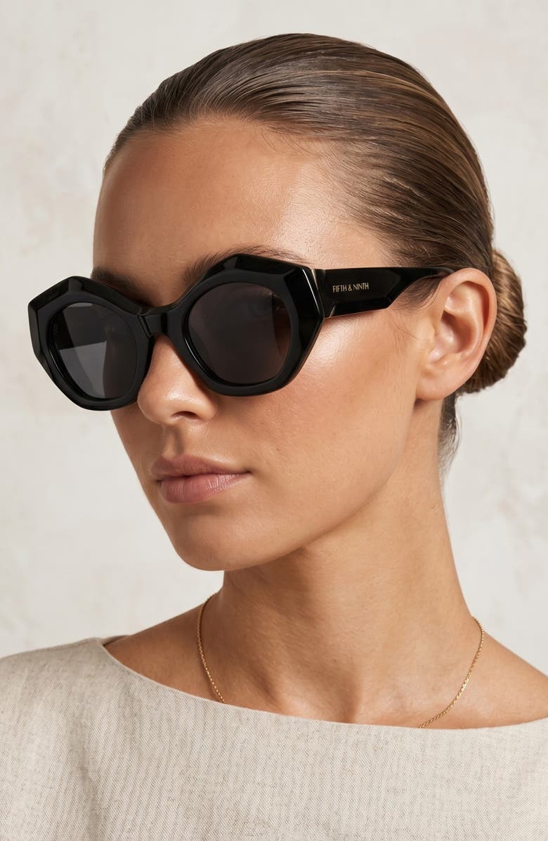 Fifth & Ninth Riven 50mm Small Geometric Sunglasses, Alternate, color,