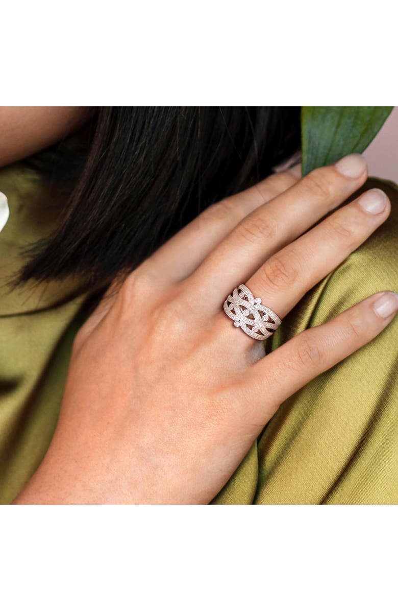 DELMAR Sterling Silver Braided Diamond Band Ring -0.078 ctw, Alternate, color, 