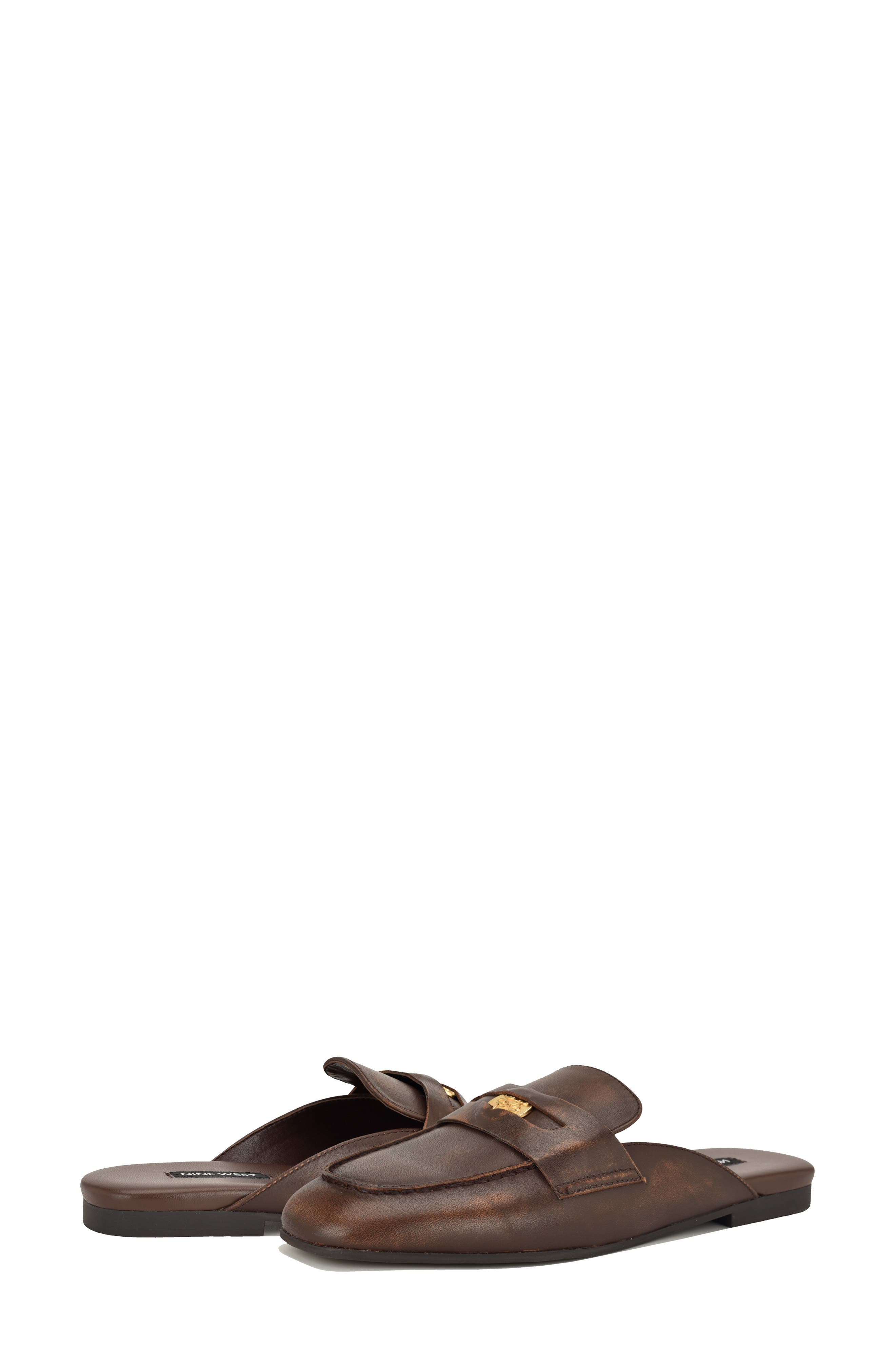 Evans Penny Loafer Mule, Alternate, color, DARK BROWN