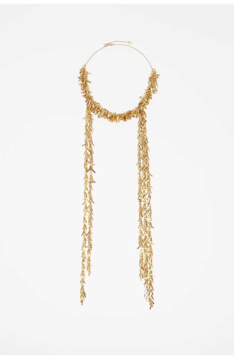 Bimba y Lola Metal Chain Necklace With Fringe, Main, color, Gold