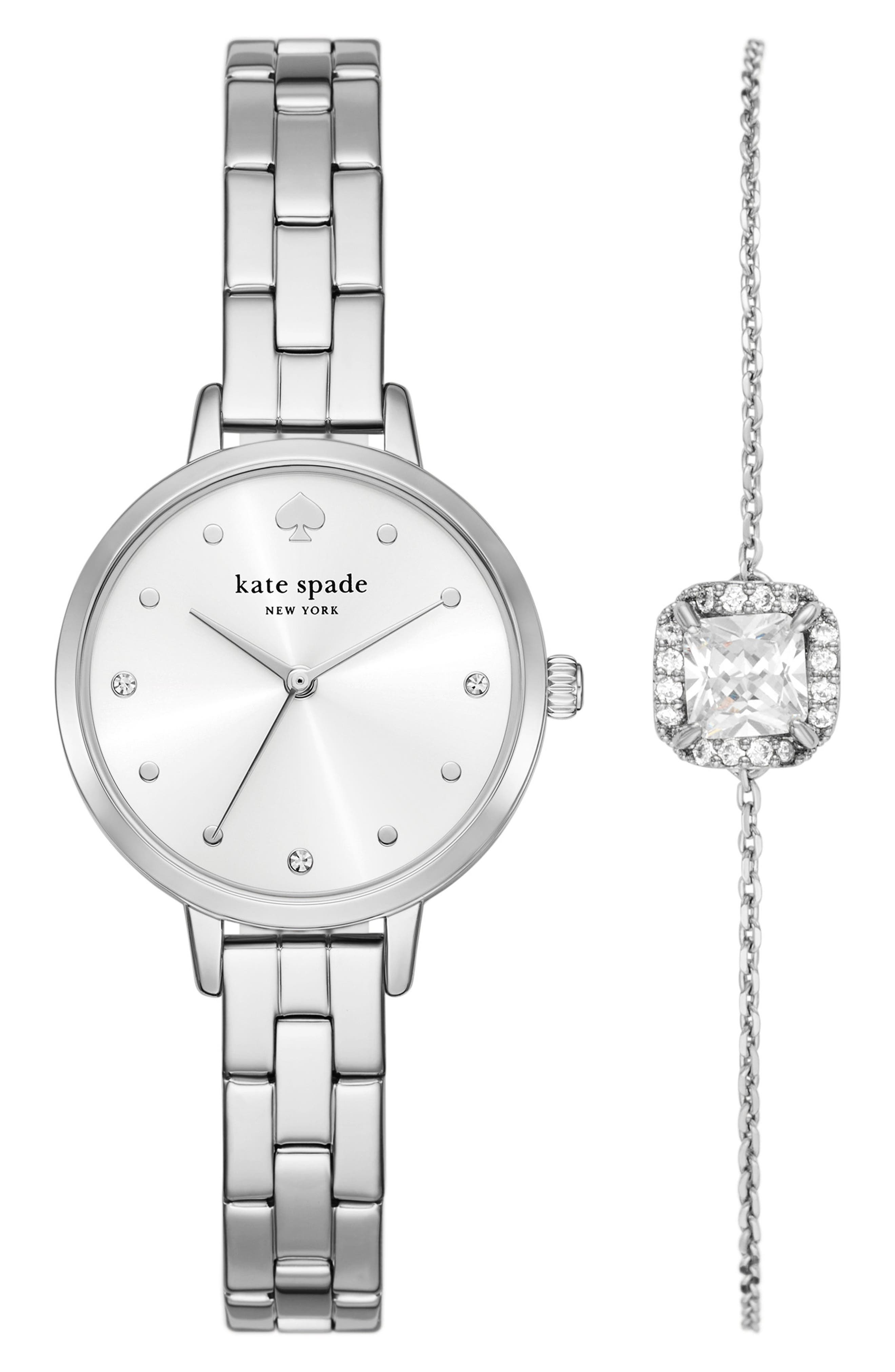 Kate Spade New York metro three-hand quartz bracelet watch & bracelet set