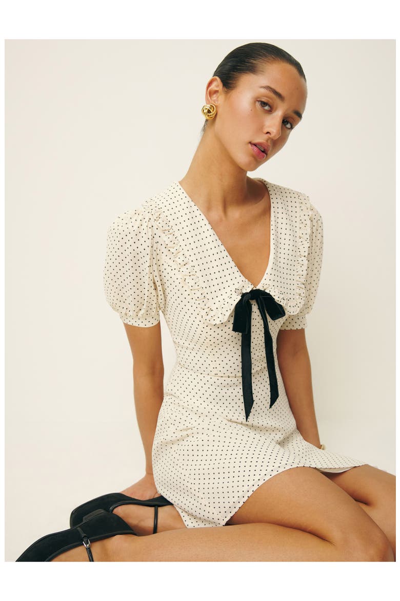 Kaylia Tie Neck Minidress, Alternate, color, ALLEGRA