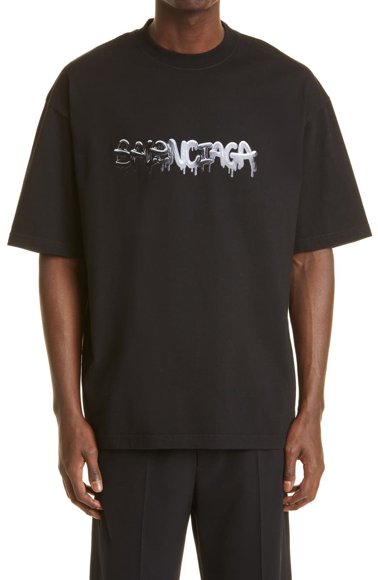 Balenciaga Balenicaga Graffiti Logo Graphic Tee, Main, color,