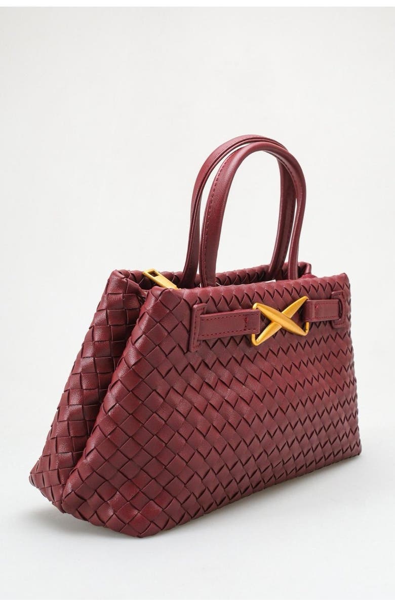 Prologue Shoes Verona Woven Handle Bag, Alternate, color, Burgundy
