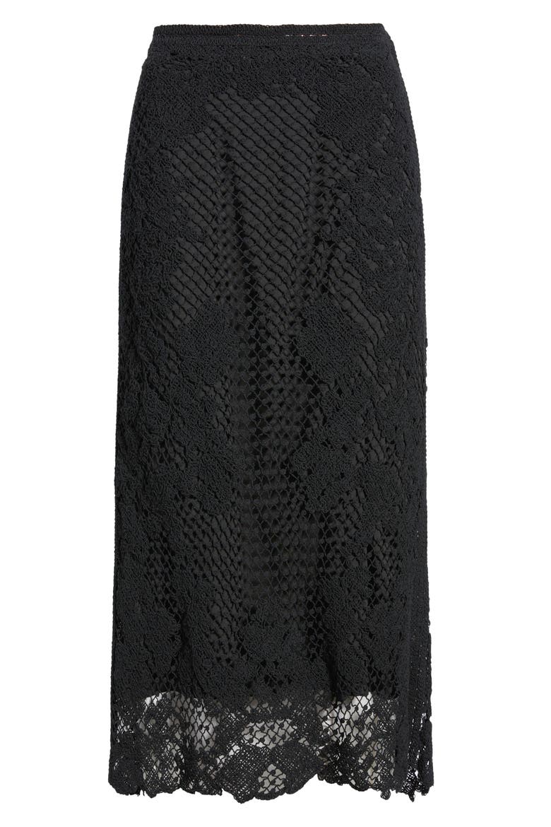 Lainey Open Stitch Maxi Skirt, Alternate, color, BLACK