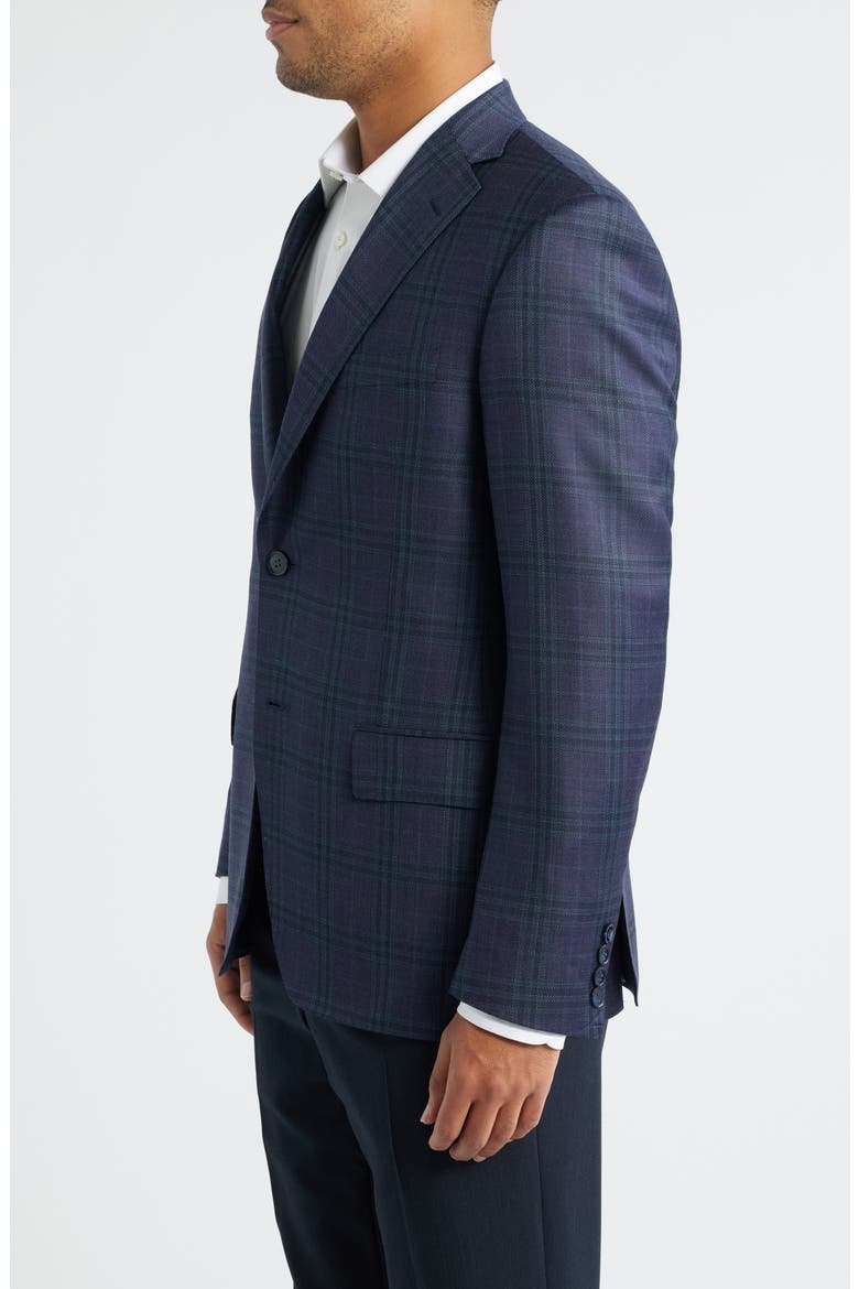 Milano Regular Fit Purple Plaid Super 130s Wool Sport Coat, Alternate, color, PURPLE
