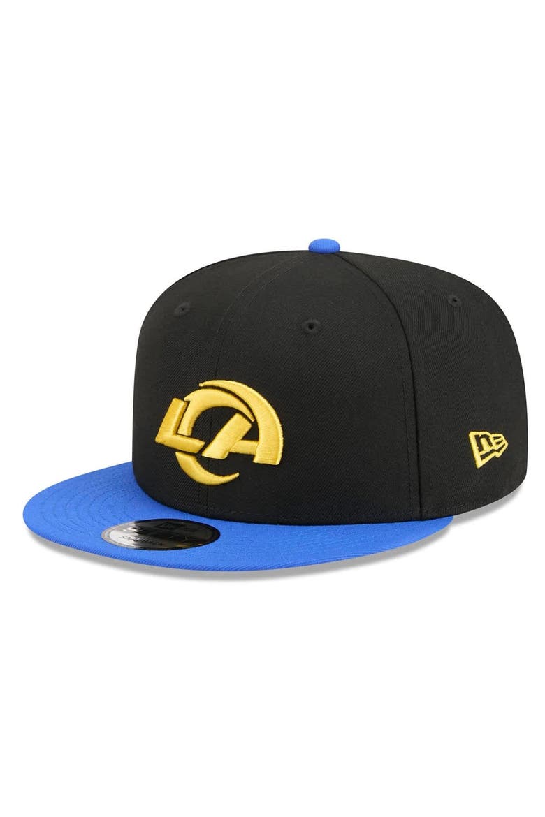 Men's New Era Black/Royal Los Angeles Rams 9FIFTY Snapback Hat, Main, color, Black