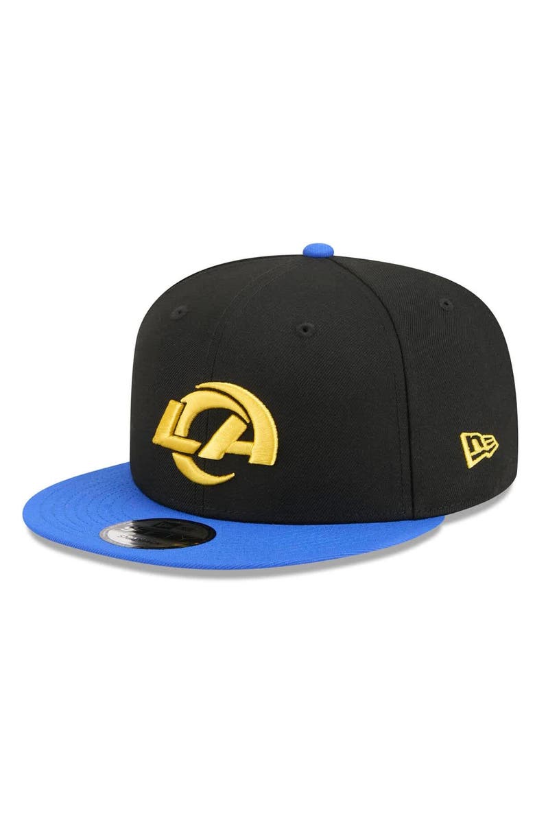 New Era Men's New Era Black/Royal Los Angeles Rams 9FIFTY Snapback Hat, Main, color, Black