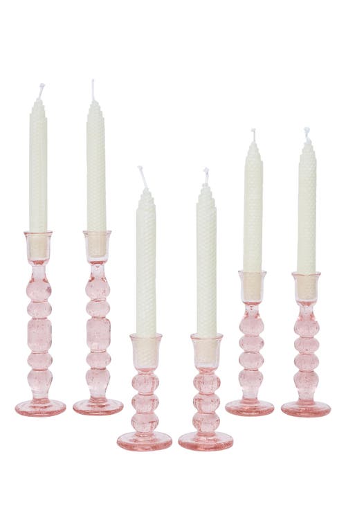 Juliska Provence Set Of 2 Candlesticks In Blush
