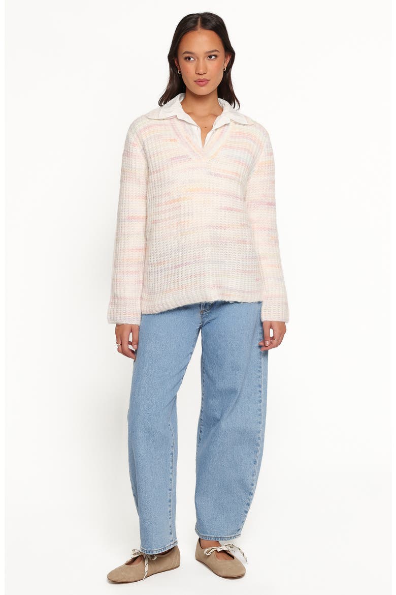 Alyx Spacedye Polo Sweater, Alternate, color, PINK MULTI