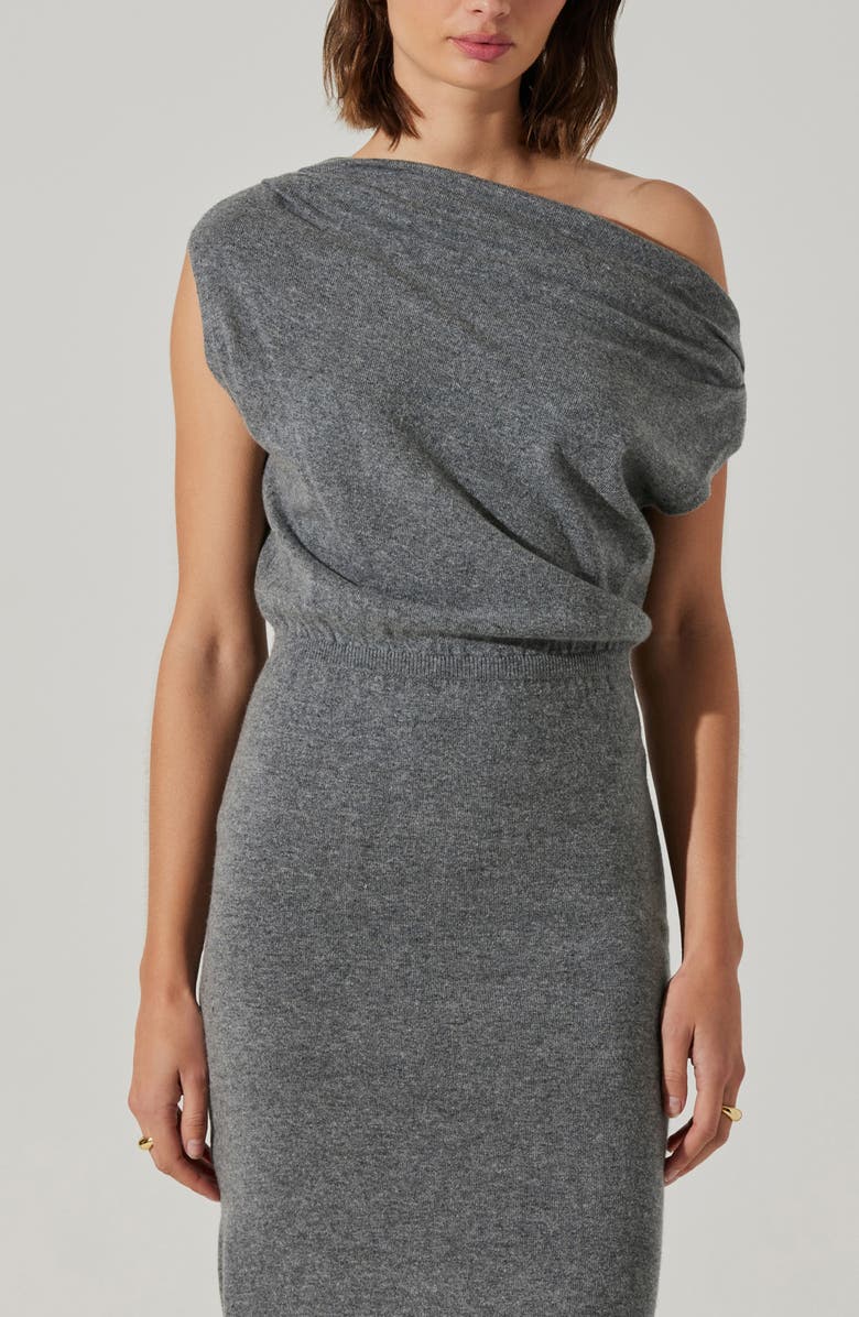 ASTR the Label Val Asymmetric Sweater Dress, Alternate, color, Charcoal