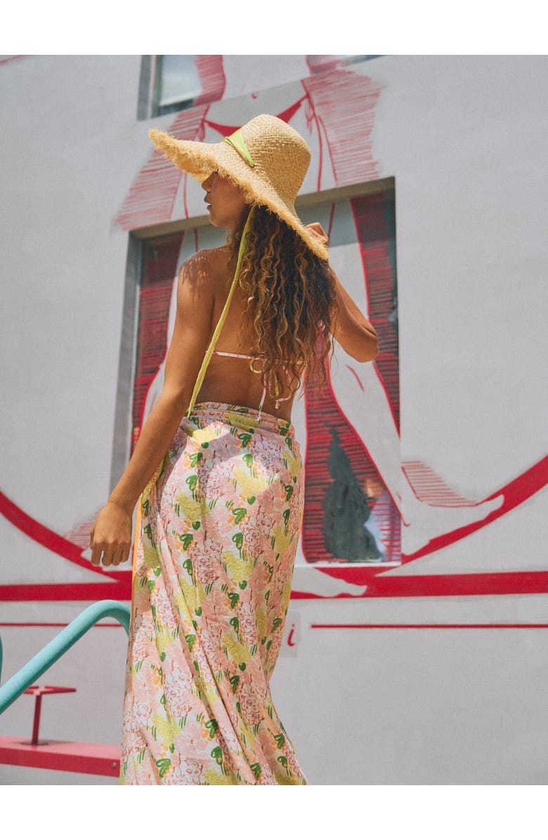 Lost Pattern "Le Jardin" Beach Sarong Wrap, Alternate, color, Pastel Blush