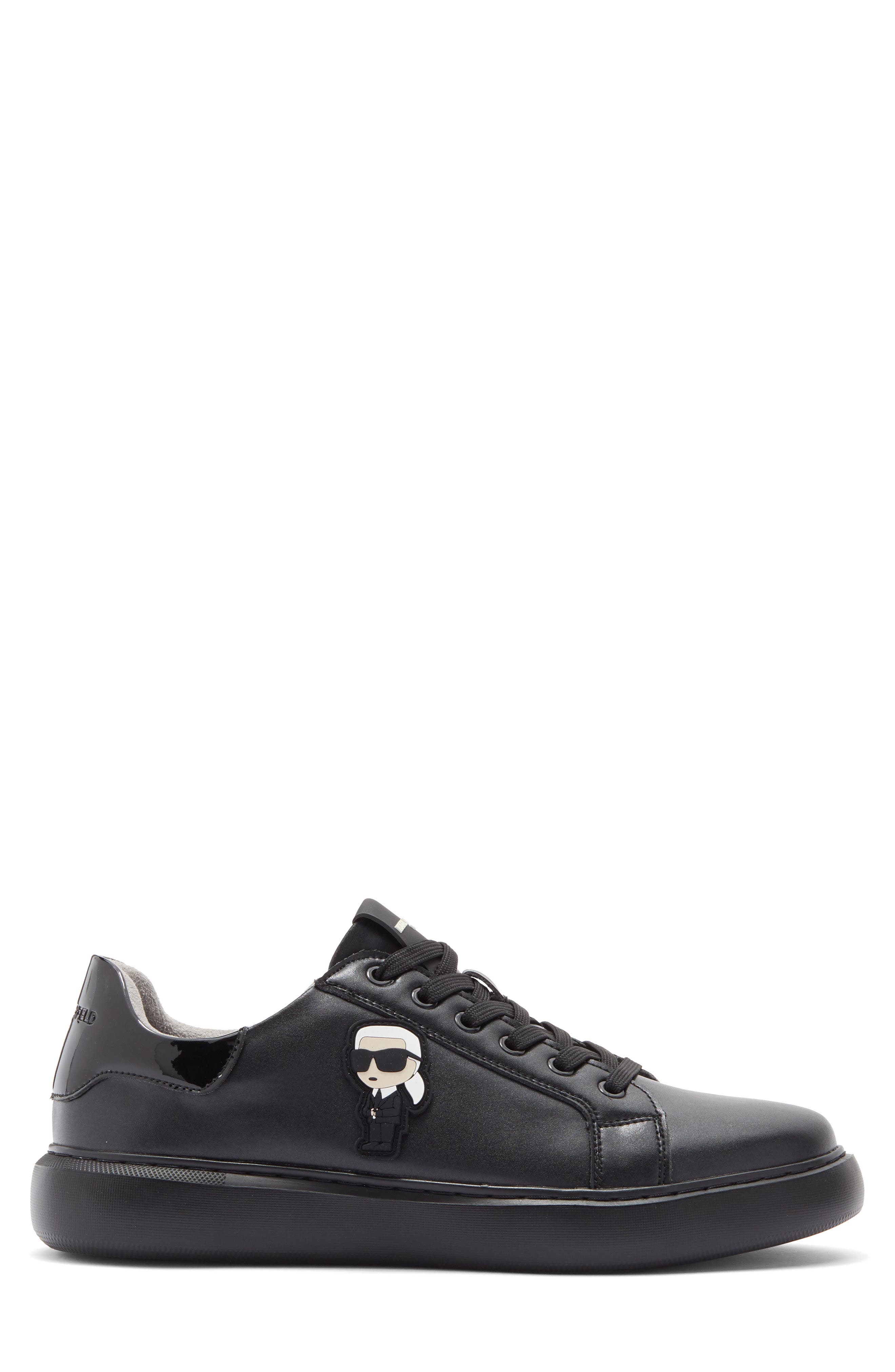 KARL LAGERFELD PARIS Karl Patch Sneaker, Alternate, color, Black/ Black
