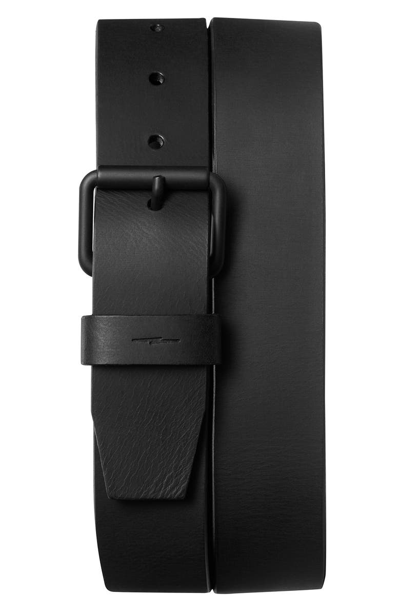 Shinola Rambler Leather Belt, Alternate, color, Black