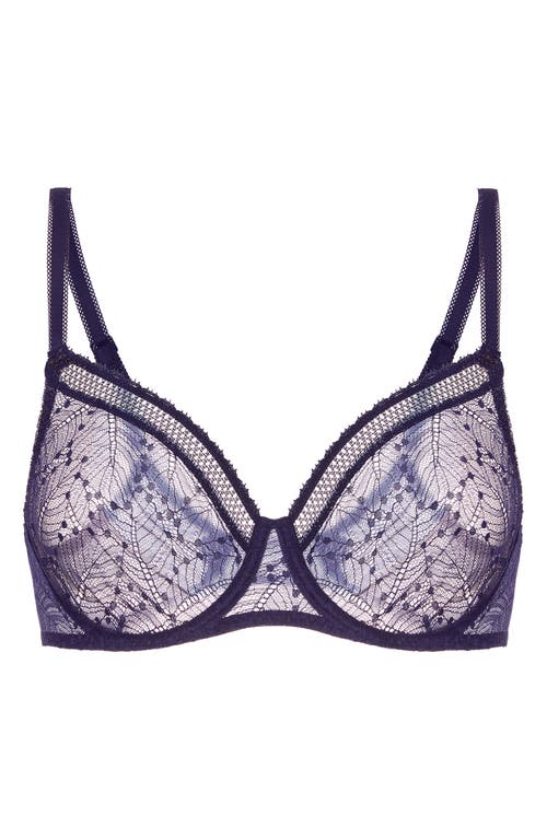 Simone Perele Comete Molded Full Cup Convertible Lace Bra In Blue