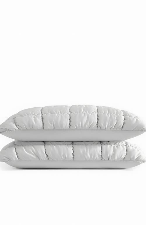 Sunday Citizen Puff Squares Set Of 2 Pillow Shams In White