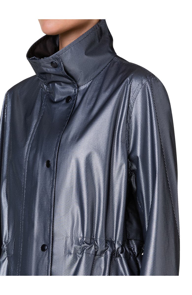 Akris punto Dot Pattern Water Repellent Trench Coat, Alternate, color, Black Silver
