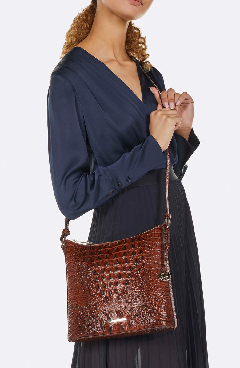 Brahmin Katie Croc Embossed Leather Crossbody Bag, Alternate, color, Coquette Ombre Melbourne