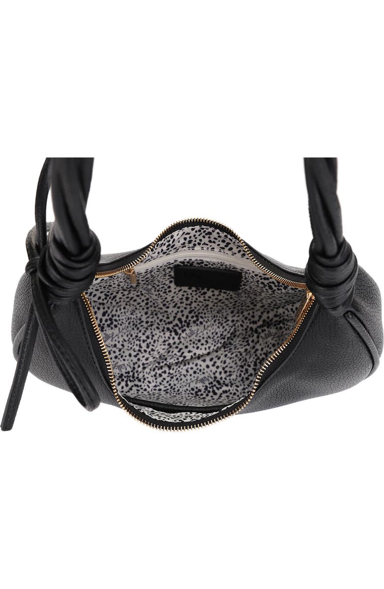 Mali + Lili Brianna Soft Bow Faux Leather Crescent Shoulder Bag, Alternate, color, Black