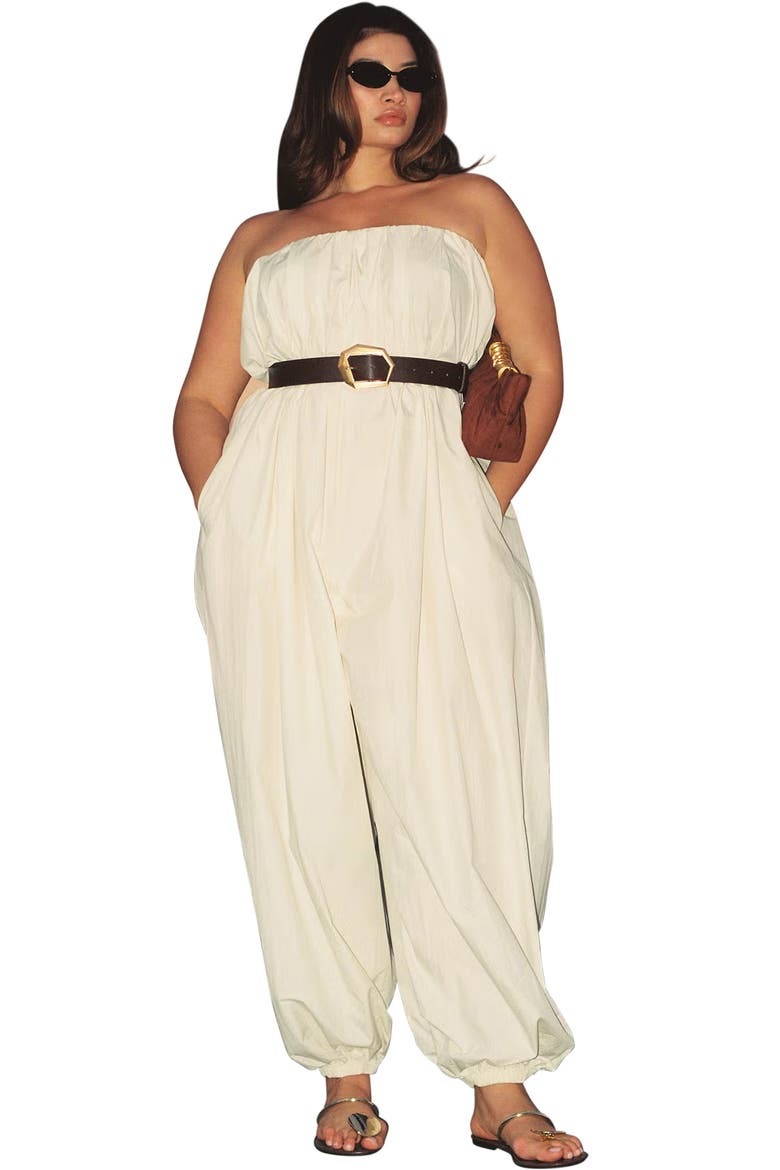 Belted Balloon Jumpsuit, Main, color, COCONUT MILK