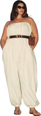 ELOQUII Belted Balloon Jumpsuit