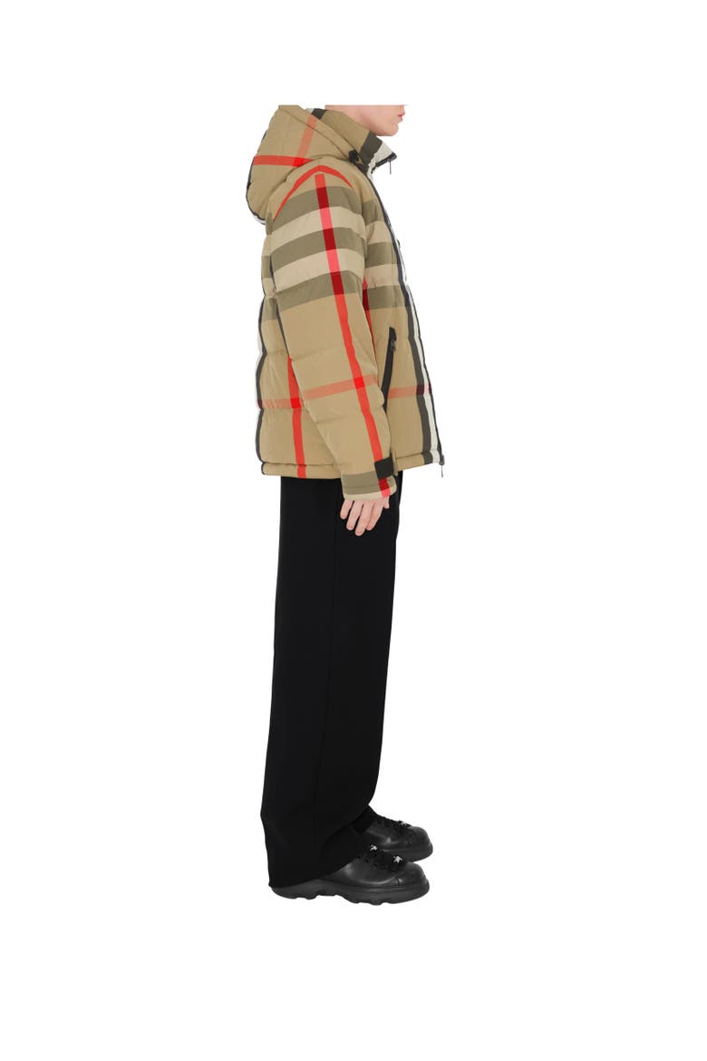 Reversible Check Nylon Puffer Jacket, Alternate, color, Archive beige/black