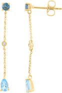 EFFY Gold Plated Sterling Silver Mixed Stone Chain Drop Earrings