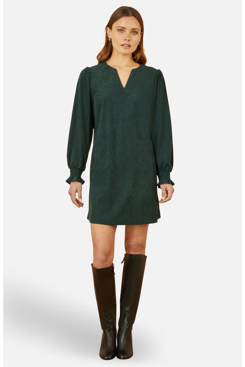 Cord Ruched Sleeve Tunic, Main, color, Green