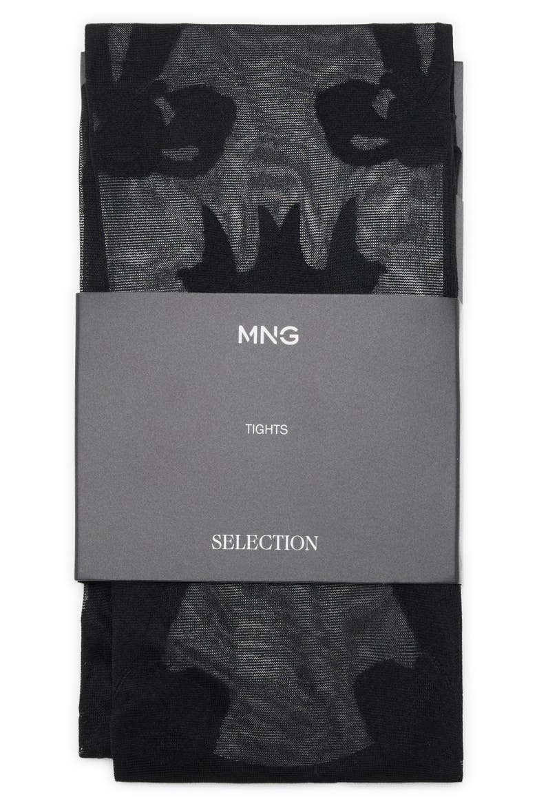 x Kaia Gerber Bow Tights, Alternate, color, BLACK