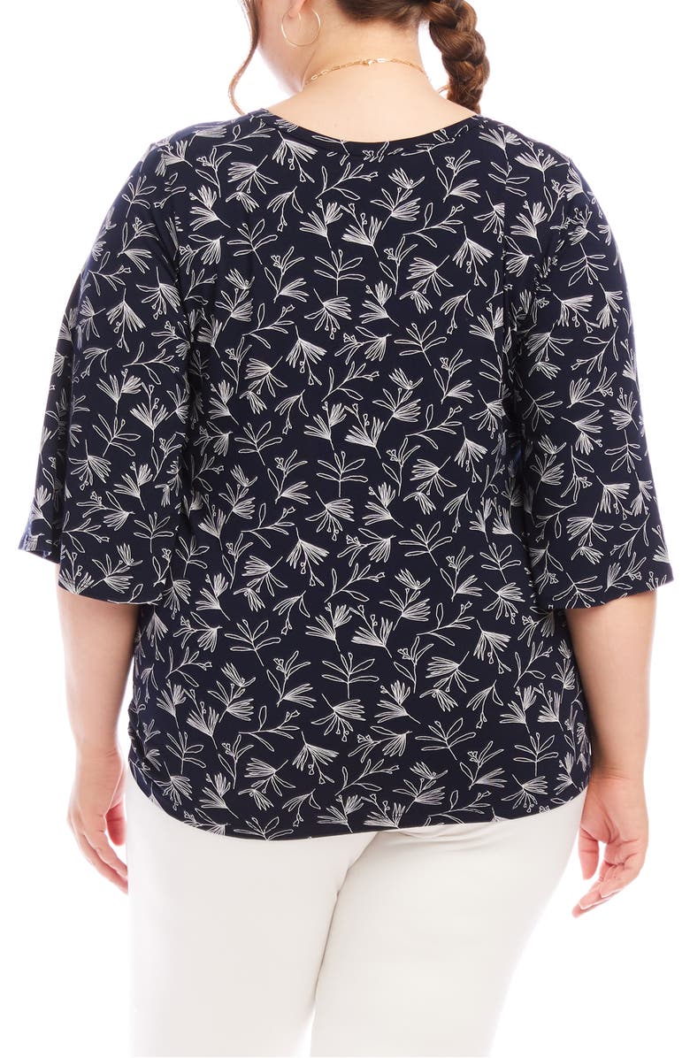 Karen Kane Floral Flare Sleeve Pick-Up Top, Alternate, color, Print