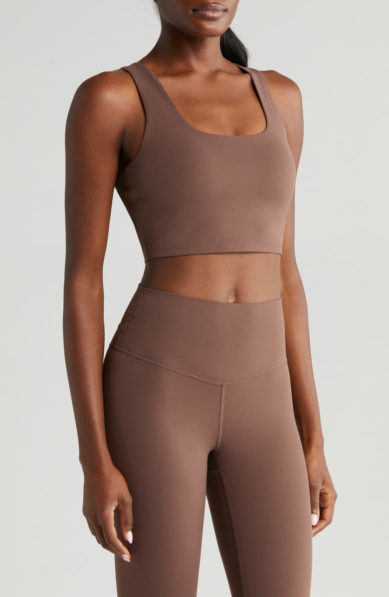 Zella Studio Luxe Longline Twisted Sports Bra, Alternate, color,