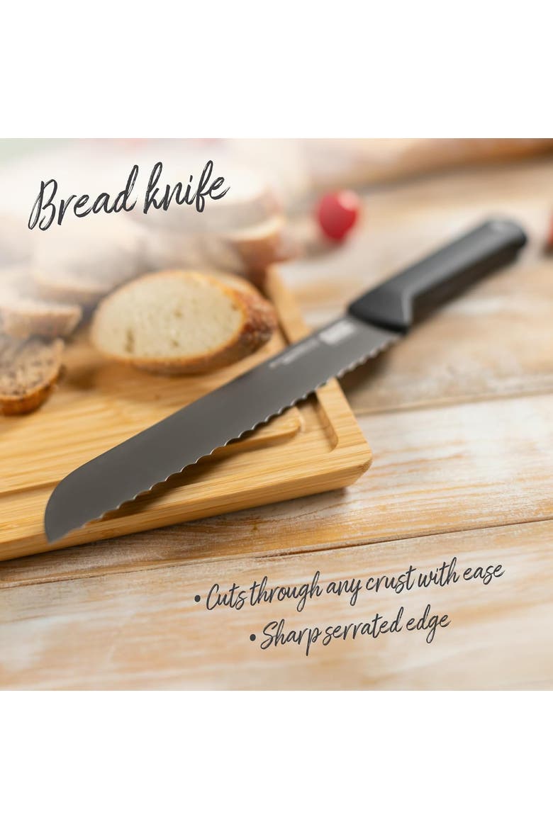 ICED Bread Knife 7.87-Inch, Ice Hardened German Stainless Blade, Alternate, color, Black