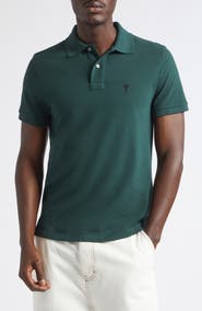 AMI PARIS Ami de Coeur Embroidered Cotton Piqué Polo