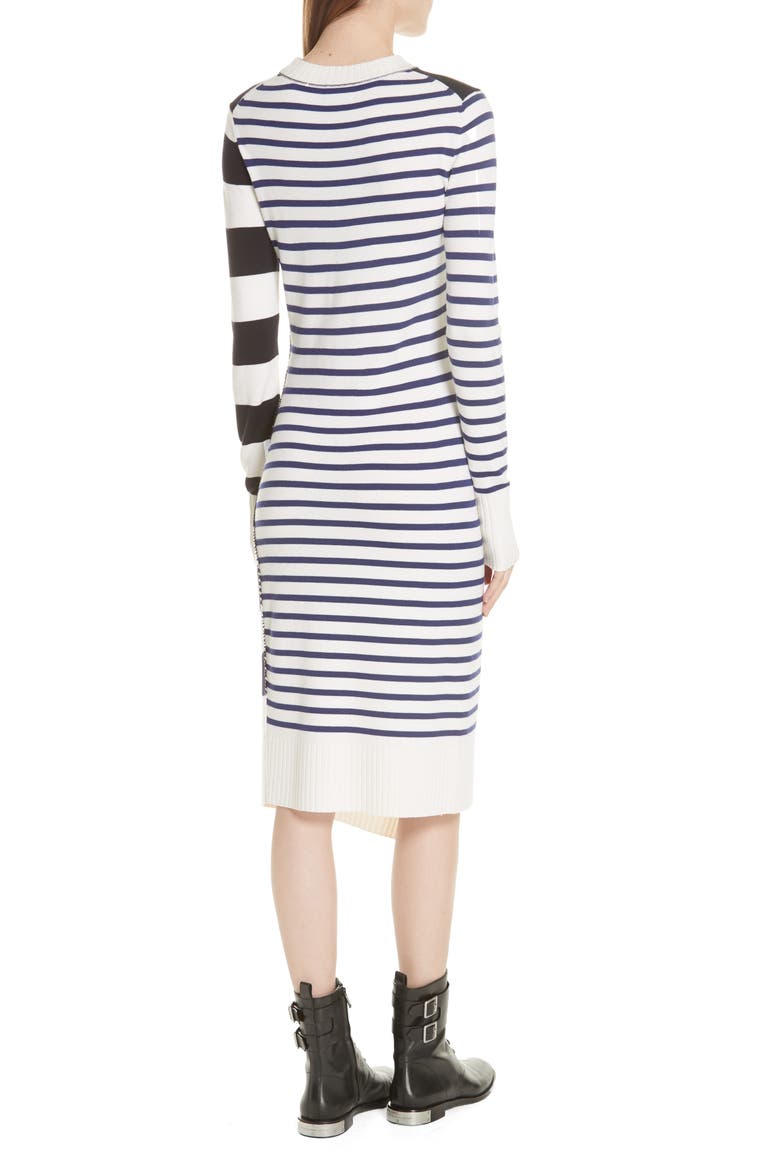 Jason Wu Mixed Stripe Merino Wool Sweater Dress, Alternate, color, STAR WHITE/MIDNIGHT