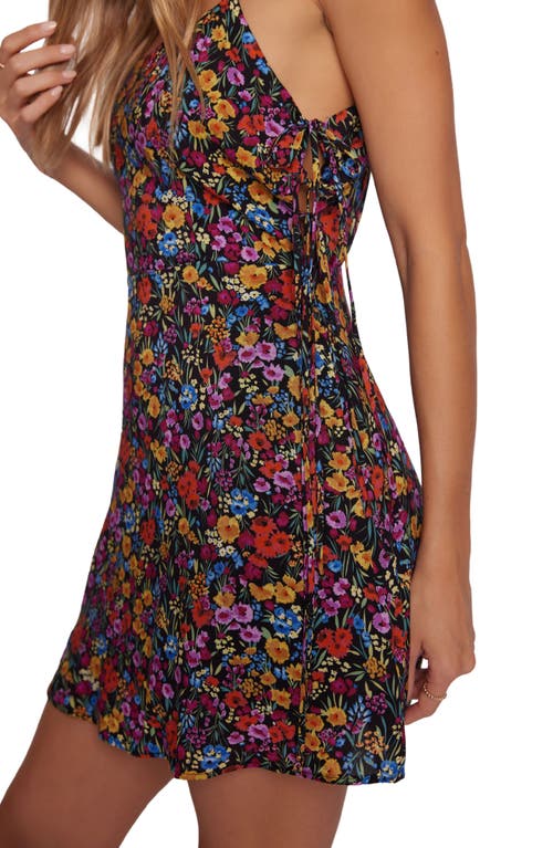 Lost + Wander Flora Garden Print Minidress In Black Lavender