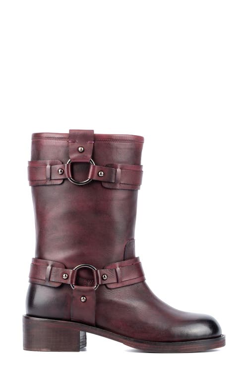 Vintage Foundry Augusta Harness Strap Boot In Burgundy